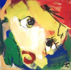 Acrylic paint Gelber Kopf /