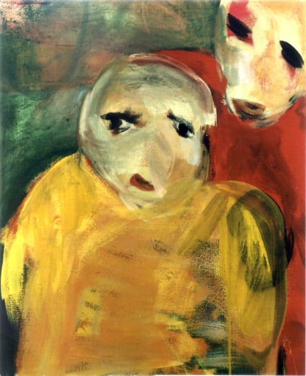 Acrylic paint K171-96-Parzival-Zyklus-Herzeloyde-unterrichtet-Parzival