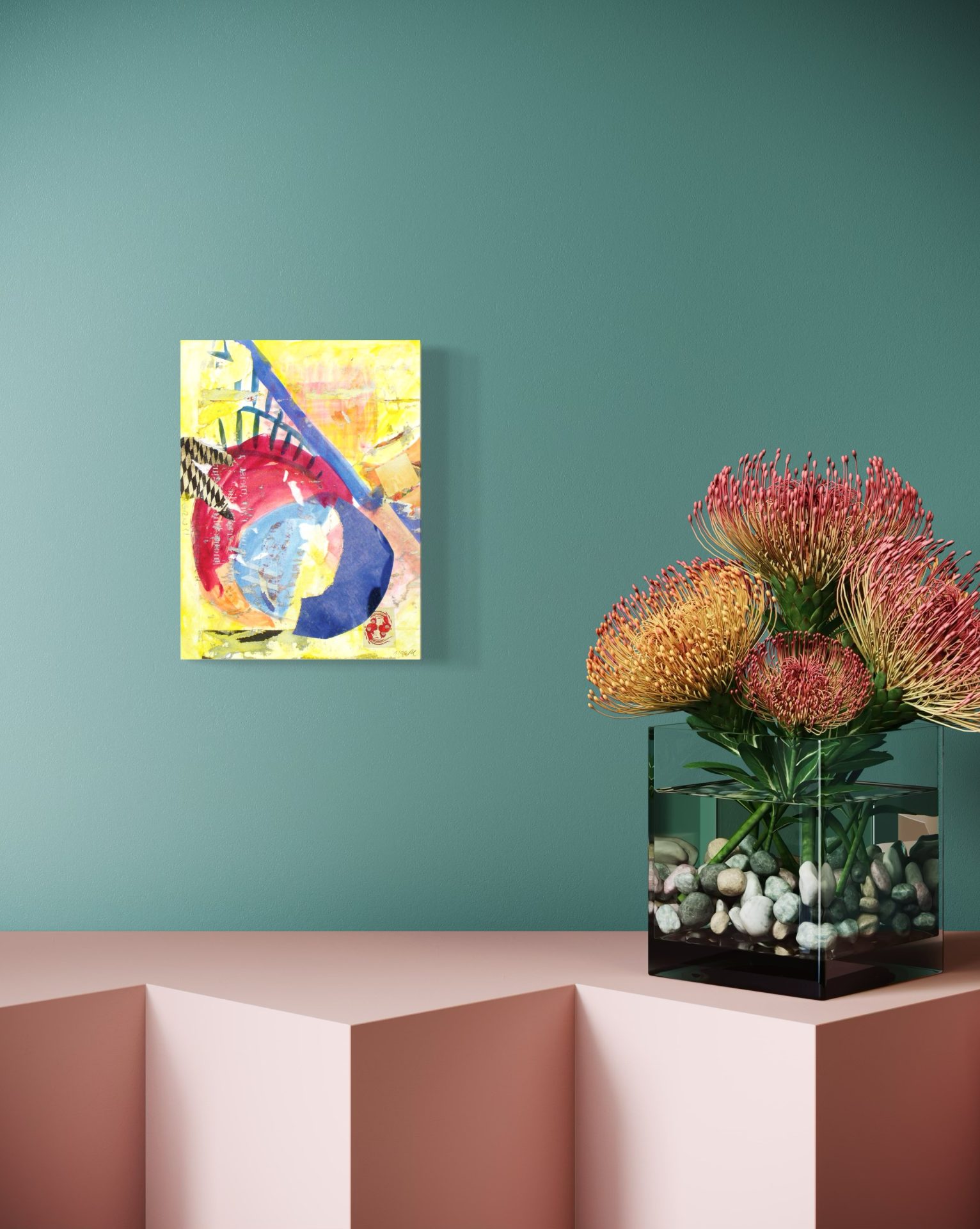 Decollage I049-06-Wo-Kuesse-enden-Wand Decollage I049-06-Wo-Kuesse-enden-Wand