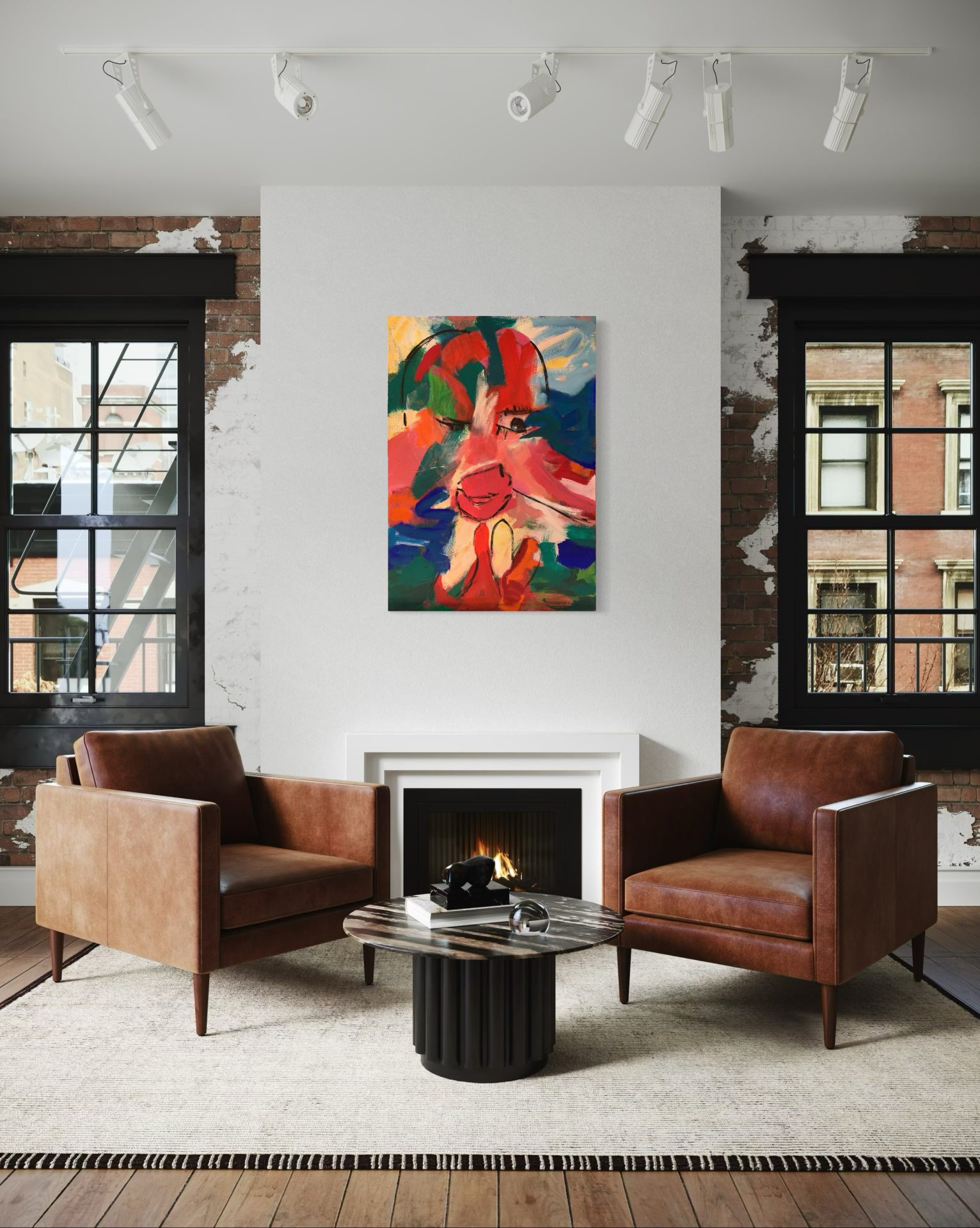 Acrylic K261-22-Kussmund-Kamin Acrylic K261-22-Kussmund-Kamin